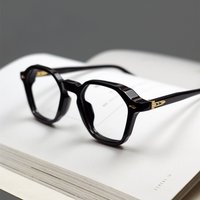Top Qualität Acetat Trendy Polygon Gläser Rahmen Männer Frauen Retro Quadratische Brillen Handgemachte Vintage Vollrand Brillen Brillen