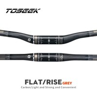 TOSEEK TM10 Grey Matte 3K Carbon Fibre Bike Handlebar MTB Bicycle Handlebars 31.8mm Rise or Flat Handlebar 580mm - 760mm