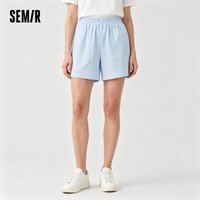 Semir Women Pants Home Wear Cotton High Waist Elastic Large Pocket Loose Casual Top 2026 Summer Wear