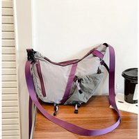 Composite Fabric Patchwork Hobos Zipper Personality Color Matching Women's Bags 2025 Fashion Super Cool Fashion Crossbody Bags