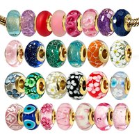 Original 925Silver Gold Plated Murano Glass Charm Beads Fit Snake Chain Bracelet Women Jewelry Gift Fit 925 Bracelets Bag Charms