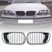 1 Pair Front Kidney Grill Grille Chrome