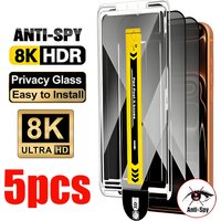 5 szt. szkła ochronnego przeciw szpiegowaniu do iPhone 17 Pro Max 18 Pro 16 11 13 15 12 Mini 14 Plus 16e XS XR 6 7 8, szkło hartowane z funkcją prywatności