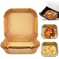 50/100Pcs Air Fryer Disposable Paper Air Fryer Accessories Square Round Oil-proof Liner Non-Stick Mat for Kitchen Oven Baking