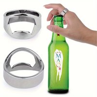 2Stainless steel ring bottle opener,Creative Portable Beverage Cap-Opening Tool - Durable and easy to operate