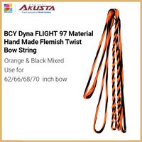 Akusta Recurve Bow Hand Made Bow String Dyna 97 Flight Material 16/18/20 Strands Black and Orange Mixed Use For 62-70 Inch Bow