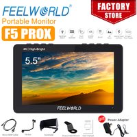 FEELWORLD F5 PROX 5.5 Inch 1600nit High Bright Touch Screen DSLR Camera Field Monitor 4K HDMI F970 Install and Power Kit