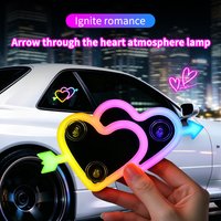 Car neon lights ambient lighting interior decoration lights wiring free solar heart lights triangular window lights modification