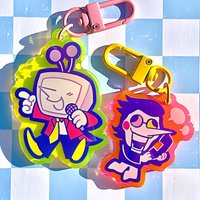 Tenna and Spamton Acrylic keychain Cute cartoon game Character pendant