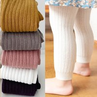 Lawadka Kinderstrumpfhose für Mädchen, Baumwolle, gestrickt, solide Baby-Strumpfhose, dünne Strumpfhose für Kinder von 0–4 Jahren, Herbst-Winter-Stil