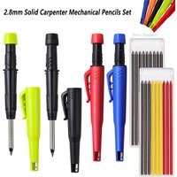 Woodworking Pencil Set 2.8mm Deep Hole Mechanical Pencil Marker With Built in Sharpener For Carpenter Woodworking Architect