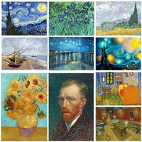 5D-Diamantgemälde nach Zahlen, Van Gogh, Sternennacht, berühmtes Kunstbild-Set für Stickerei, Kreuzstich, Heimdekoration, Geschenke