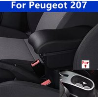 For Peugeot 207 Armrest Box Peugeot 207CC Interior Central Storage Box Pu Leather Armrest with USB Dedicated Car Accessories