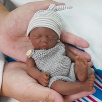 Reborn Baby Dolls 7 Inch Full Silicone Body Black Baby Doll Boy Andy Mini Realistic Newborn Baby Dolls For kids gift