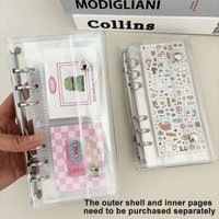 A6 Narrow Loose Leaf Binder Cover 10Pcs 1-2 Grid Storage Bags Postcards Collectible Book Organizer Loose Leaf Protective Sleeve