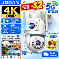 Jooan 4K 8MP HD Wifi PTZ caméra extérieure 5G Wifi double objectif caméras IP de sécurité 5X Zoom AI suivi ONVIF CCTV caméra de Surveillance