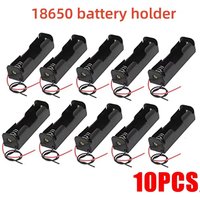 10pcs 18650 Plastic Power Bank Cases 1X 3.6V-4.2V 18650 Battery Holder Storage Box Case 1 Slot Battery Container With Wire Lead