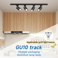 LED Spotlight Full Sets Track Light GU10 Bulb Replaceable Spot Light for Bedroom Kitchen Corridor Track Ceiling Light Fixture