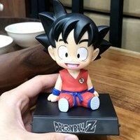 Dragon Ball Anime Shaking Head Dolls Goku Vegeta Bobblehead Kawaii Car Ornaments Phone Holder Figure Cute Model Toy Gift