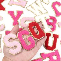 8Pcs Embroidered Patch Letters for Clothes Alphabet Sticky Letter Clothing Bags Jacket Iron on Letter Emblems Chenille Patches