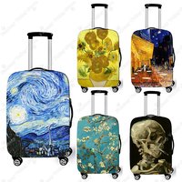 Oil Painting Starry Night By Van Gogh Luggage Cover Sunflower Cafe In Arles Travel Suitcase Covers Trolley Case Protective Cover
