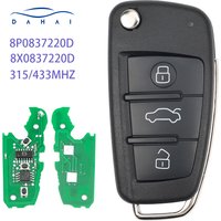 DAhai 8P0837220D 8X0837220D Car Key ID48 Chip 315/433MHZ For AUDI A1Q3 A3 TT S3 S1 2005-2016 Flip Remote Key Fob