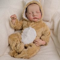NPK 18inch Levi Doll Lifelike Reborn Baby Doll with Soft Cloth Body 3D Skin Tone Visible Veins Hand Painted Newborn Collectible