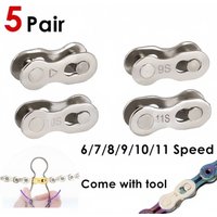5pair 6/7/8/9/10/11 Speed Bicycle Chain Metal Connector Lock Quick Link Bike Buckle Joint Buckle Master for Cycling Accessories