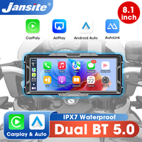 Jansite 8.1 inch large Screen Wireless CarPlay Motorcycle DVR 4K Digital Motorcycles Dashboard GPS Navigation Android Auto Linux