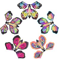 10 Magic Clockwork Flying Butterfly Surprise Box Explosive Box in Book Rubber Band Driven Magic Fairy Flying Toy Surprise Gift
