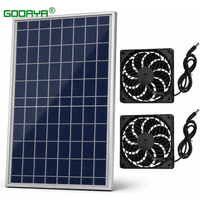 Solar Powered dual Fan Exhaust 2 Fan Waterproof Dual Exhaust Fan Air Extractor For Camping Greenhouse Kitchen Animal House RVs