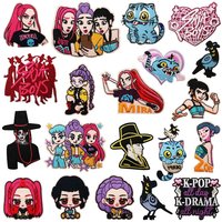 AliExpress NONE Anime Cute Girl Iron on Embroidery Patch Blue Cat Sew Patch Stickers Applique for Clothes Jeans T-shirt Scarf Hat Bags Bicycle