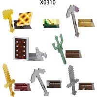 The Action Figures Axe Pick Trident Shield Weapons Pants Hair Parts Model Blocks MOC Bricks Set Gifts Toys For Children X0310