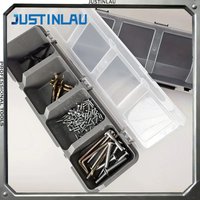 JUSTINLAU Four Grid Classification Screw Accessories Box Storage Box Electronic Hardware Accessories Diagonal Mouth with Cover