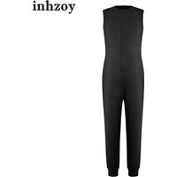 Kids Boys Girls Special Needs Adaptive Anti-strip Jumpsuit Autism Children Clothing Sleeveless Back Zipper Solid Color Bodysuit