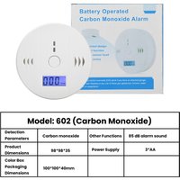 Portable Carbon Monoxide Detector with LCD Screen Flame Retardant Material for Kitchen Carriage Indoor Heating Rooms
