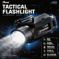 2026 New 800LM Powerful Tactical Light 4 Mode USB Rechargeable Quick Release Handgun Outdoor Shooting Picatinny Rail Mount