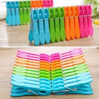 48/24Pcs Clothespins Plastic Clips Hanging Pegs Laundry Clothes Clamps Towel Hooks Home Storage Racks Organizer Accessories