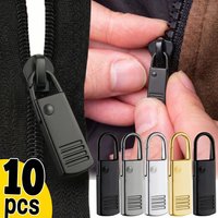 10Pcs Metal Zipper Pull Replacement Detachable Zipper Pull Tabs for Luggage Clothing Jackets Backpacks Boots Purse Coat Repair