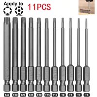 Extra Long 11pcs Torx Screwdriver Bit Set 75mm/3inch Magnetic Hex Security Head T7 T8 T9 T10 T15 T20 T25 T27 T30 T40