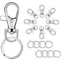 50Pcs Swivel Snap Hooks With Key Rings Metal Swivel Lobster Claw Clasps For Keychain DIY Jewelry Crafts
