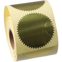 Serrated Edge Gold Steel Seal Label Round Self-Adhesive Award Stickers 2 Inch Metallic Paper Labels Certificates