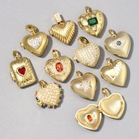 3pcs/Lot Fashion Zricon Heart Star Openable DIY Locket Necklace Pendant Wholesale Square Photo Frame Jewelry Charms for Women