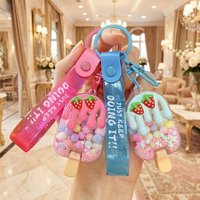 Students Exchange Gifts Creative Cartoon Butterscotch Ice Cream Key Chain Lovely Bag Pendant Car Key Chain