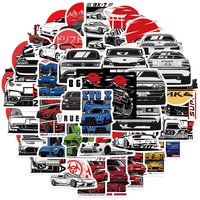 50PCS Japan JDM Racing Car Anime Graffiti Stickers for Laptop Motorcycle Car Skateboard Decal Papery Pop Store