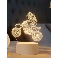 AliExpress NONE 3D dirt bike rider night lights, room and living room table decorative lights, holiday gifts, color adjustable.