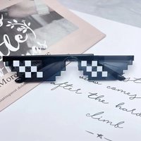 1/2/3pcs Mosaic Sunglasses Cool Party Vintage Shades Eyewear For Men Pixelated Sunglasses Funny Women Glasses