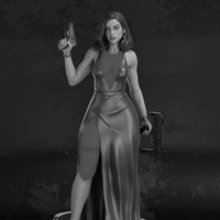 1/24 Scale Die-Cast Resin Figure Model Kit Agent 007 Girl Hobby Miniature Toys Unassembled and Unpainted DIY Diorama