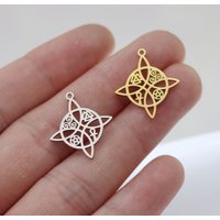 3pcs Witch Knot Charms For Jewelry Making DIY Bracelets Stainless Steel Valknut Triskelion Ankh Cross Pentacle Amulet Pendant