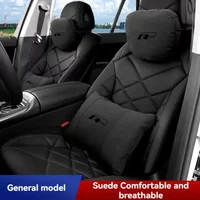 Adjustable Car S Level Neck Pillow Seat Headrest Lumbar Support Pillow Spine Protect with logo For VW Volkswagen Rline Car